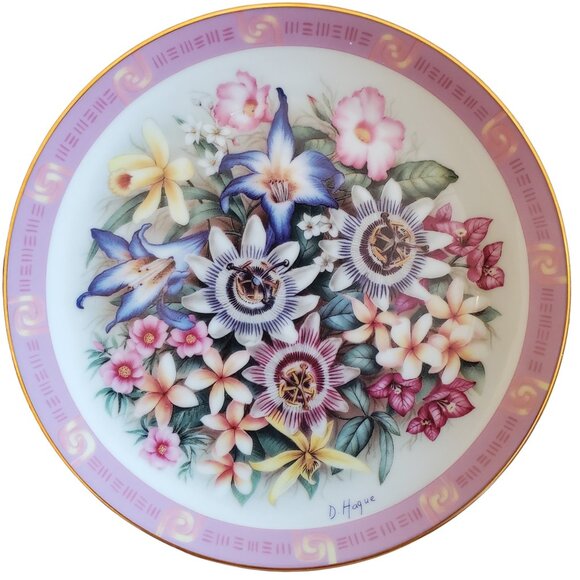 Vintage Danbury Mint "Flowers of Brazil" Collector Plate by Doug Hague 1990 - Picture 1 of 6